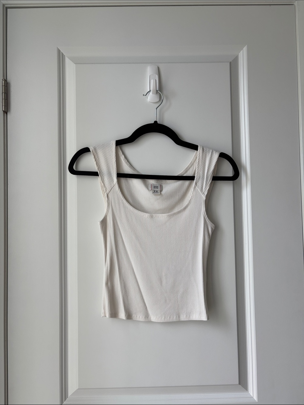 Urban Outfitters BDG White Ribbed Square-Neck Tank Top